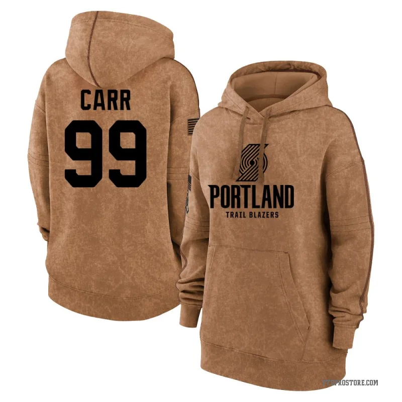 Andrew Carr Women's Brown Portland Trail Blazers 2023 Salute to Service Pullover Hoodie