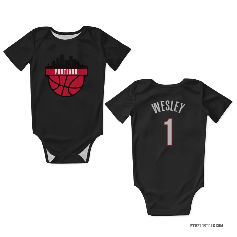 Blake Wesley  Black Portland Trail Blazers  Newborn & Infant Bodysuit