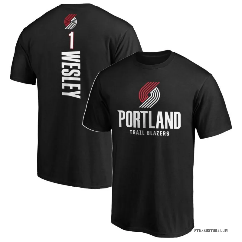 Blake Wesley Men's Black Portland Trail Blazers Backer T-Shirt
