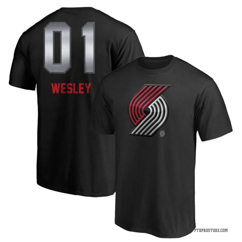 Blake Wesley Men's Black Portland Trail Blazers Midnight Mascot T-Shirt