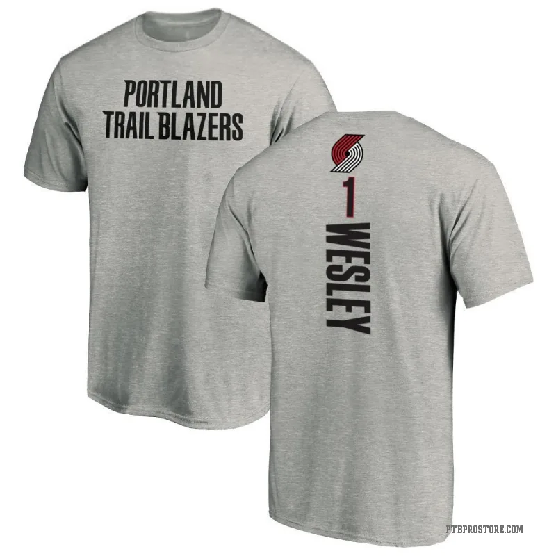 Blake Wesley Men's Portland Trail Blazers Ash Backer T-Shirt