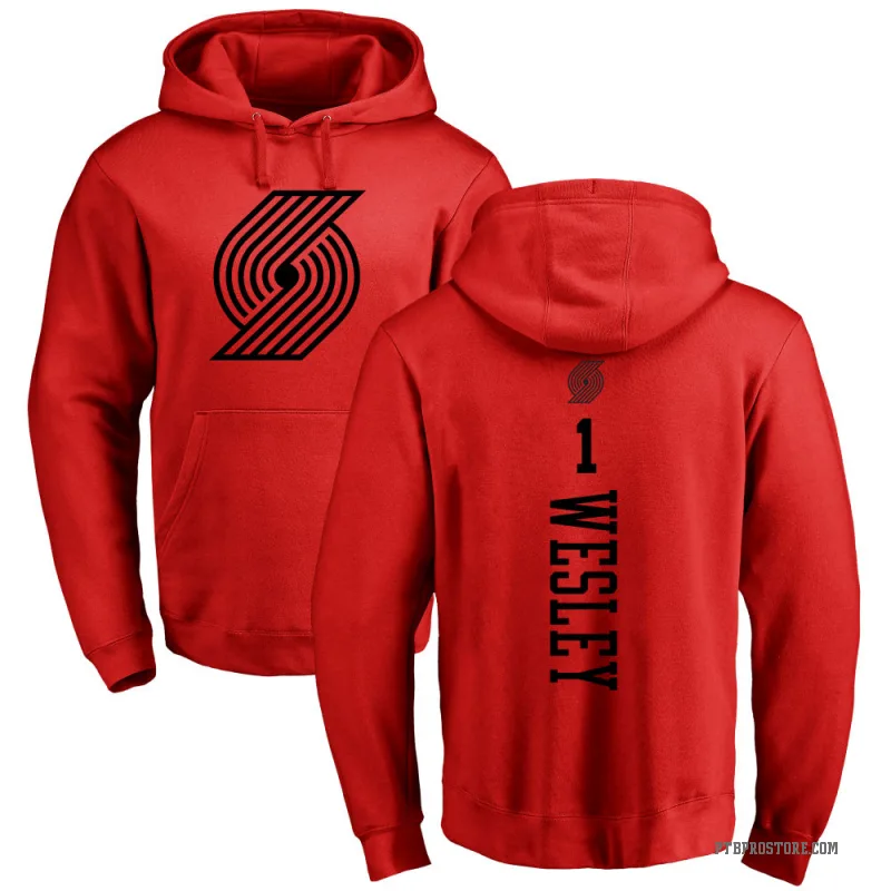 Blake Wesley Men's Red Portland Trail Blazers Branded One Color Backer Pullover Hoodie