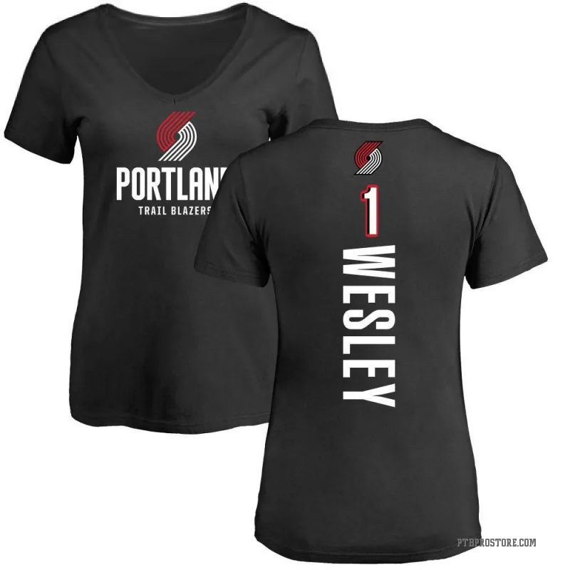 Blake Wesley Women's Black Portland Trail Blazers Backer T-Shirt