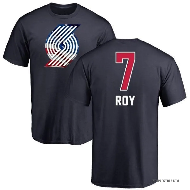 Brandon Roy Men's Navy Portland Trail Blazers Name and Number Banner Wave T-Shirt