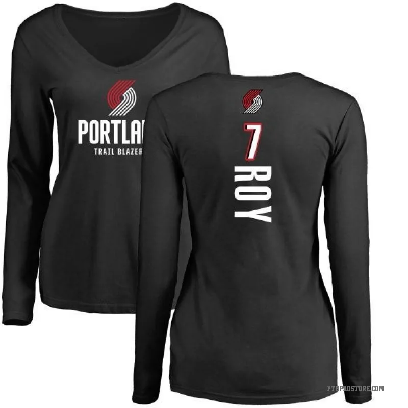 Brandon Roy Women's Black Portland Trail Blazers Backer Long Sleeve T-Shirt