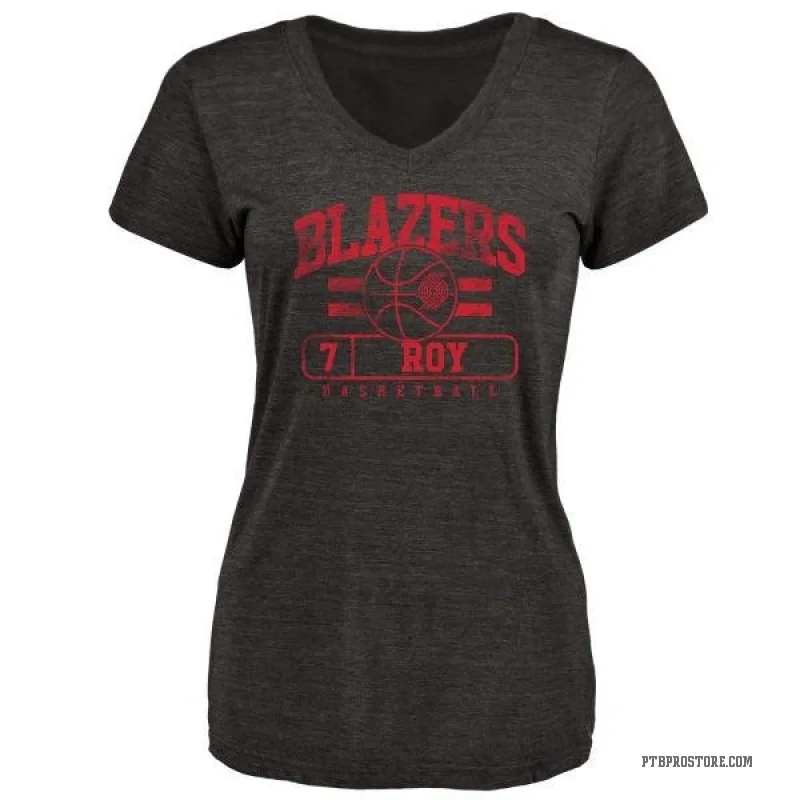 Brandon Roy Women's Black Portland Trail Blazers Baseline T-Shirt