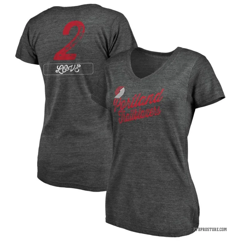 Caleb Love Women's Black Portland Trail Blazers Sideline V-Neck T-Shirt