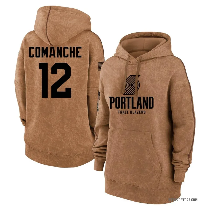 Chance Comanche Women's Brown Portland Trail Blazers 2023 Salute to Service Pullover Hoodie