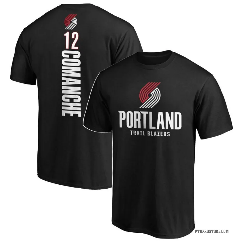 Chance Comanche Youth Black Portland Trail Blazers Backer T-Shirt