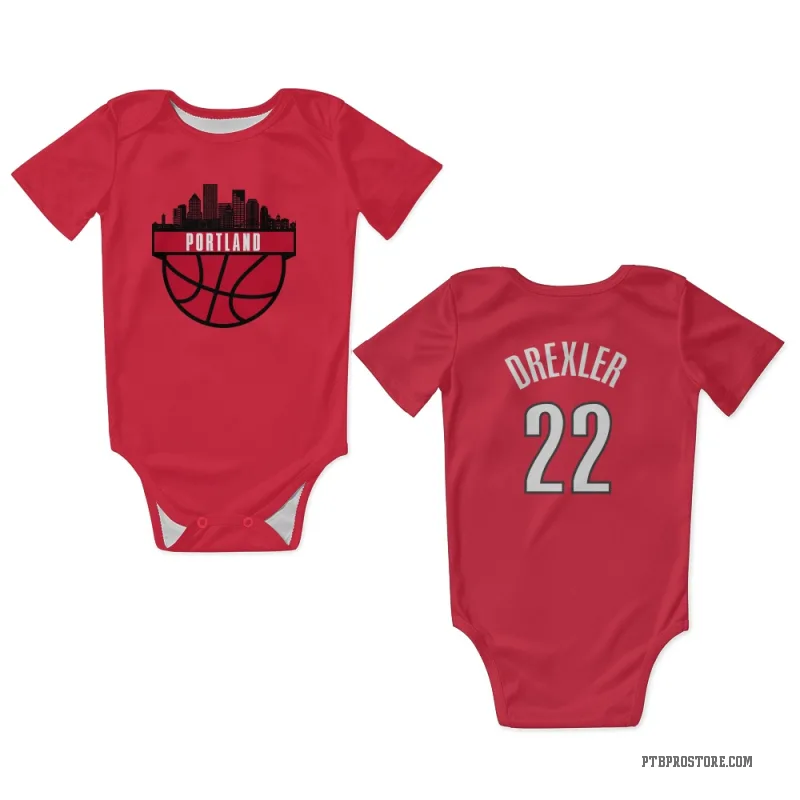 Clyde Drexler  Red Portland Trail Blazers  Newborn & Infant Bodysuit