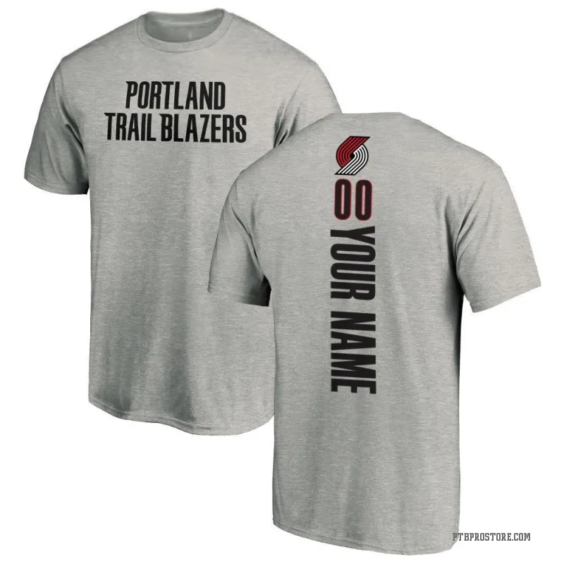 Custom Men's Portland Trail Blazers Ash Backer T-Shirt