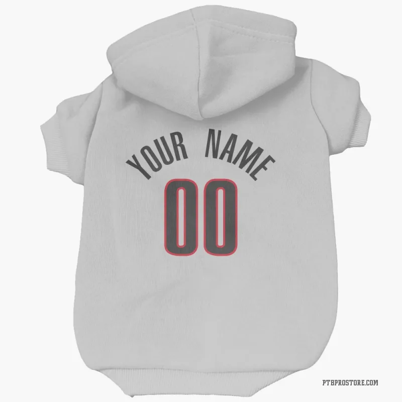 Custom  White Portland Trail Blazers   Cat & Dog Pet Hoodie