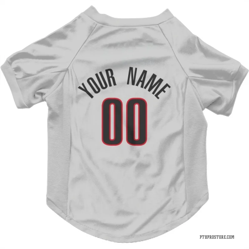 Custom  White Portland Trail Blazers   Cat & Dog Pet Jersey