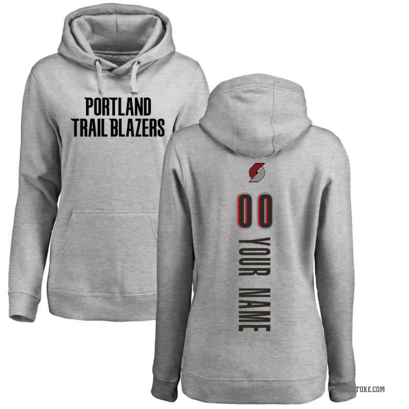 Custom Women's Portland Trail Blazers Branded Ash Backer Pullover Hoodie