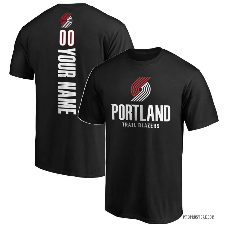 Custom Youth Black Portland Trail Blazers Backer T-Shirt
