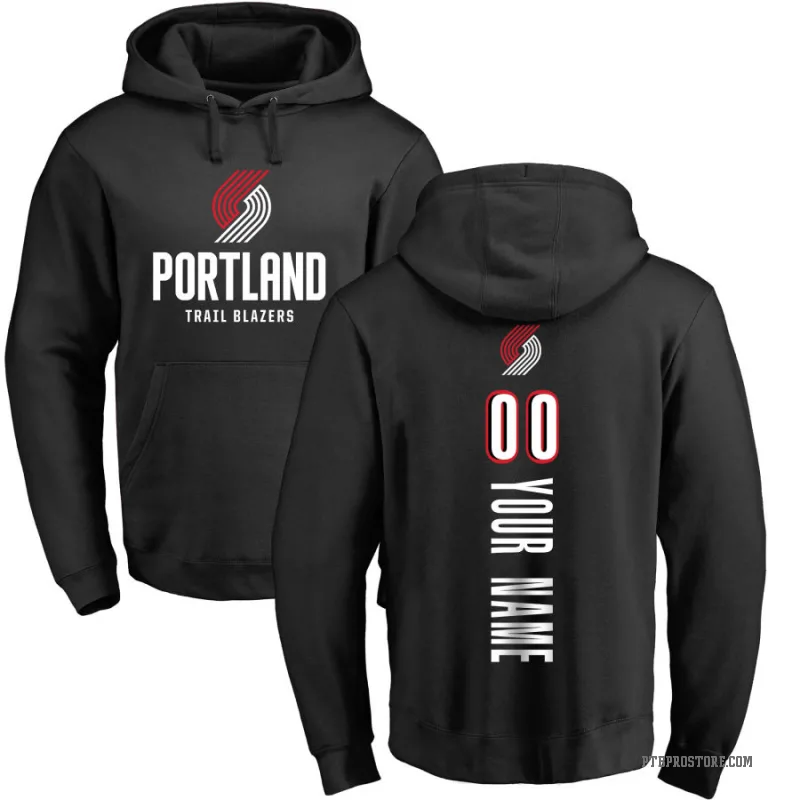 Custom Youth Black Portland Trail Blazers Branded Backer Pullover Hoodie