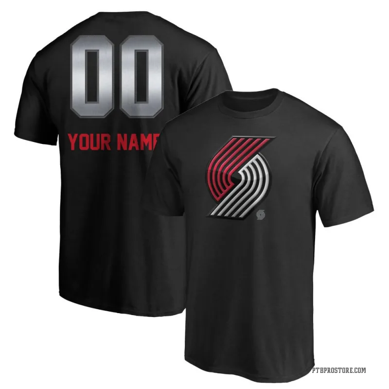 Custom Youth Black Portland Trail Blazers Midnight Mascot T-Shirt