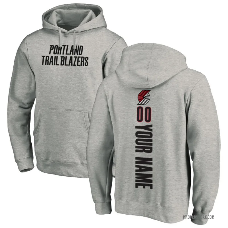 Custom Youth Portland Trail Blazers Branded Ash Backer Pullover Hoodie