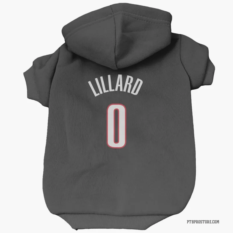 Damian Lillard Black Portland Trail Blazers Cat & Dog Pet Hoodie