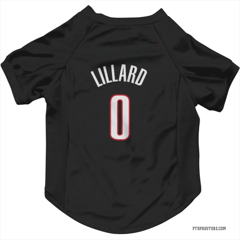 Damian Lillard  Black Portland Trail Blazers  Cat & Dog Pet Jersey