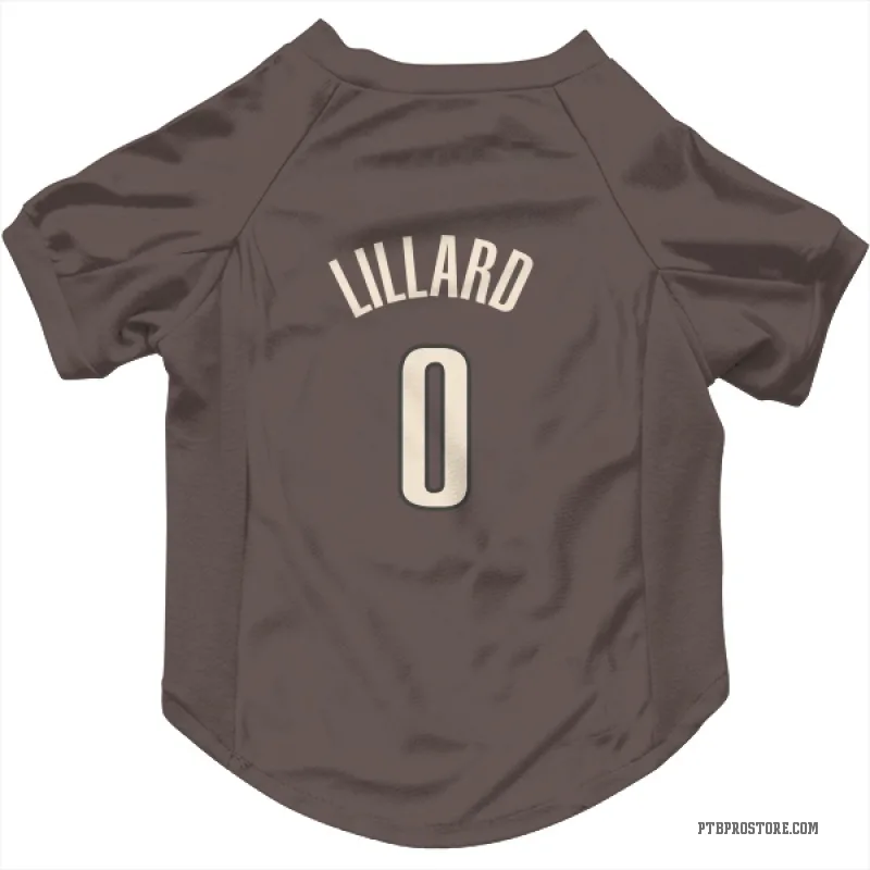Damian Lillard Brown Portland Trail Blazers Cat & Dog Pet Jersey
