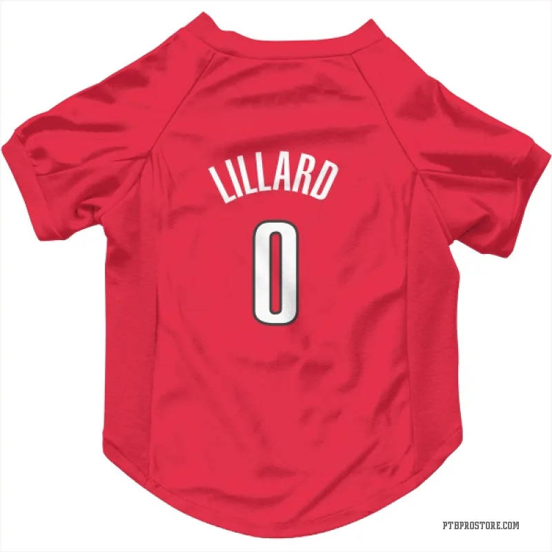 Damian Lillard Red Portland Trail Blazers Cat & Dog Pet Jersey
