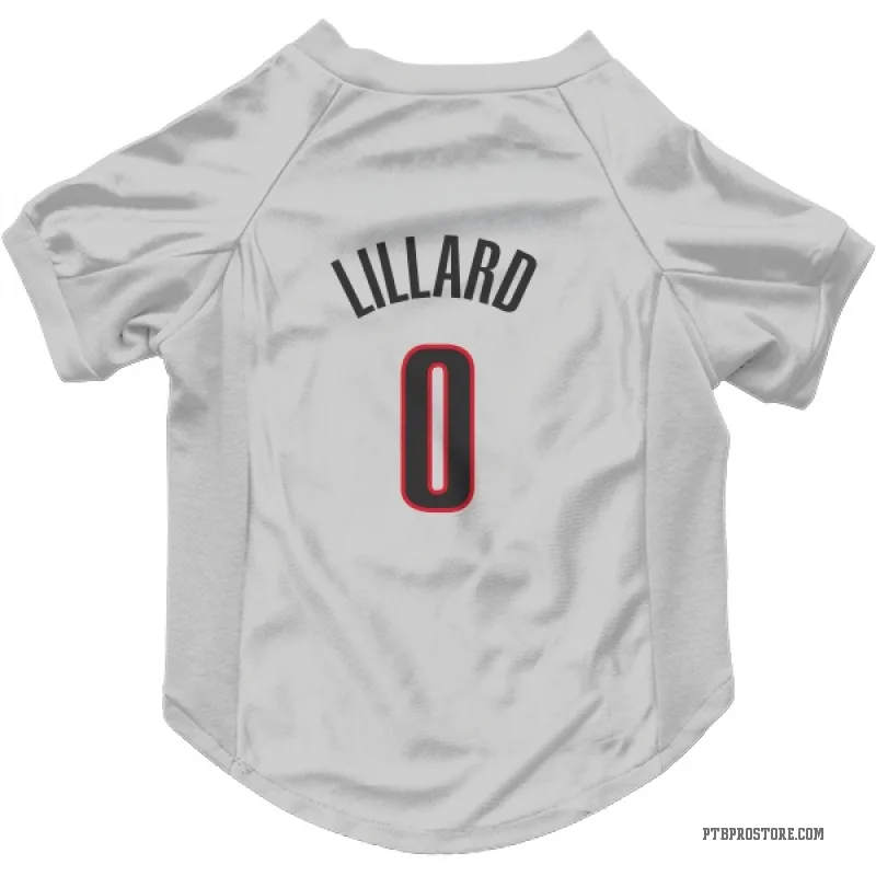 Damian Lillard White Portland Trail Blazers Cat & Dog Pet Jersey