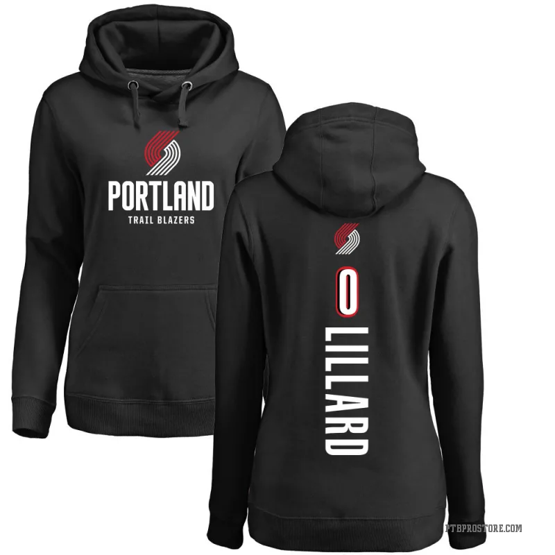 Damian Lillard Women's Black Portland Trail Blazers Branded Backer Pullover Hoodie