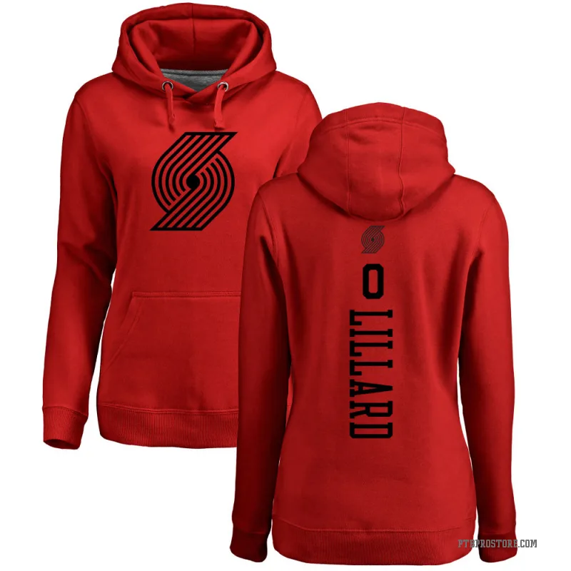 Damian Lillard Women's Red Portland Trail Blazers Branded One Color Backer Pullover Hoodie