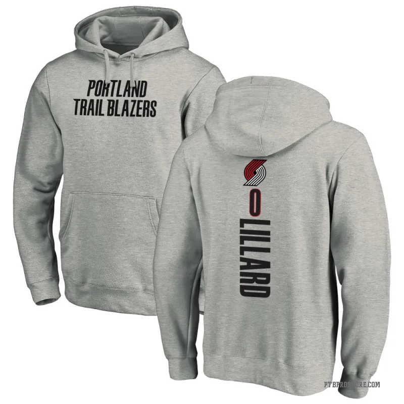 Damian Lillard Youth Portland Trail Blazers Branded Ash Backer Pullover Hoodie
