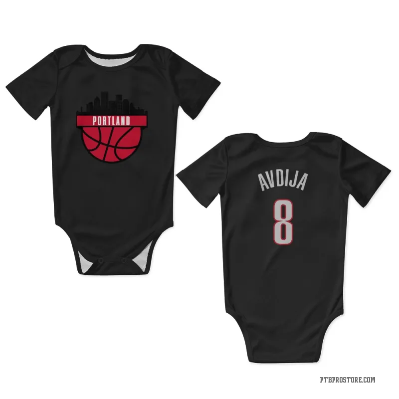 Deni Avdija  Black Portland Trail Blazers  Newborn & Infant Bodysuit