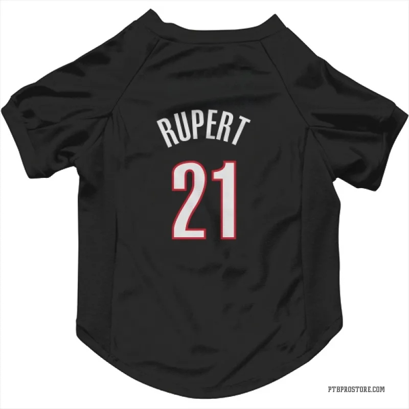 Rayan Rupert  Black Portland Trail Blazers  Cat & Dog Pet Jersey
