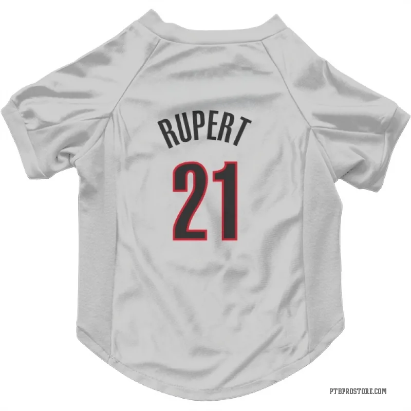Rayan Rupert  White Portland Trail Blazers  Cat & Dog Pet Jersey