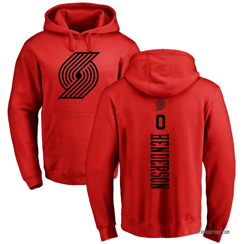 Scoot Henderson Men's Red Portland Trail Blazers Branded One Color Backer Pullover Hoodie