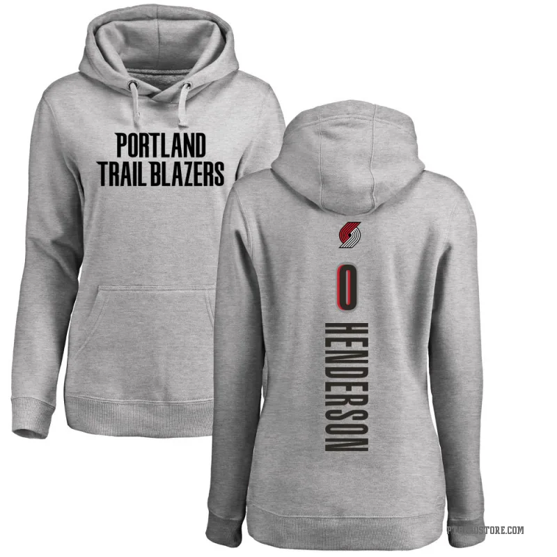 Scoot Henderson Women's Portland Trail Blazers Branded Ash Backer Pullover Hoodie