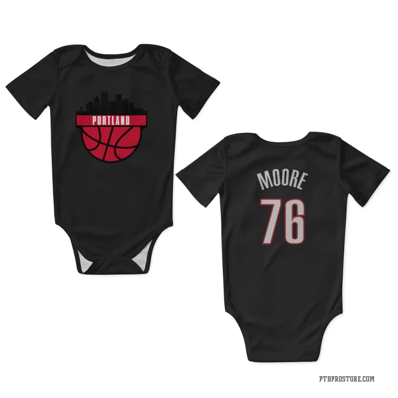 Taze Moore  Black Portland Trail Blazers  Newborn & Infant Bodysuit