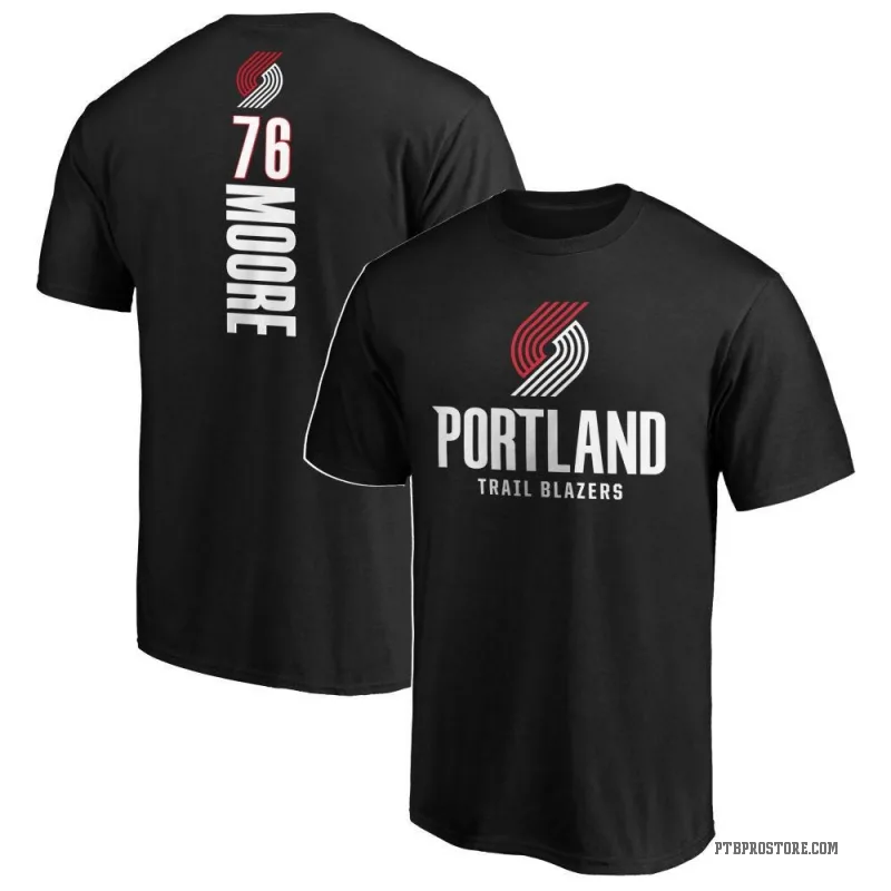 Taze Moore Men's Black Portland Trail Blazers Backer T-Shirt
