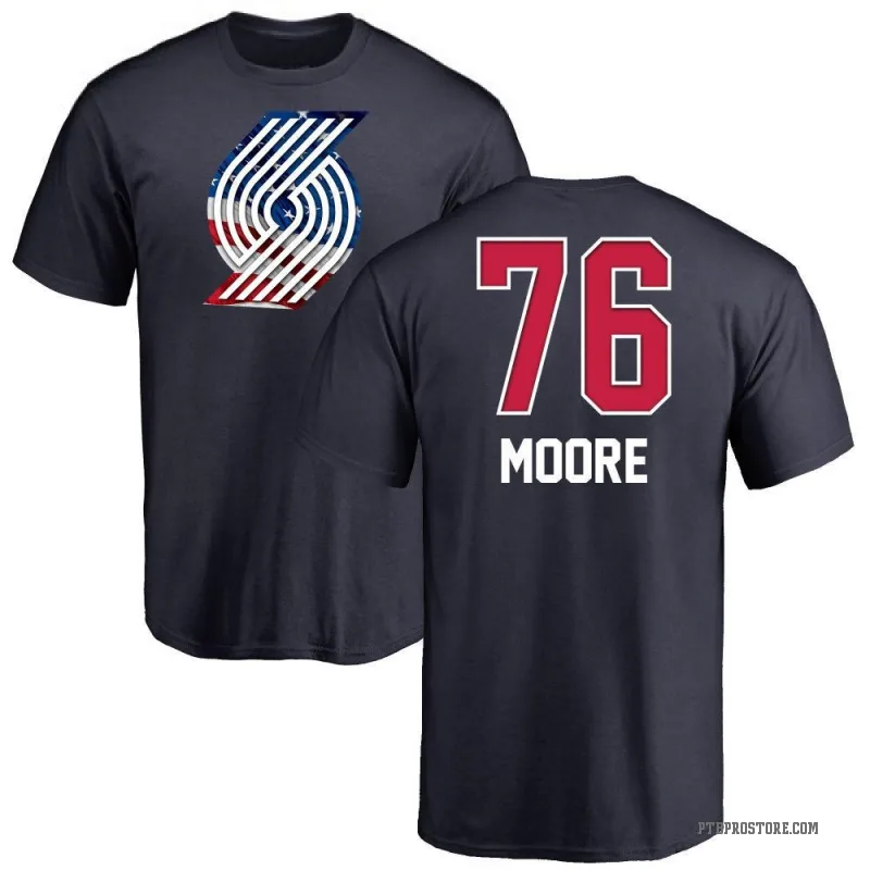 Taze Moore Youth Navy Portland Trail Blazers Name and Number Banner Wave T-Shirt