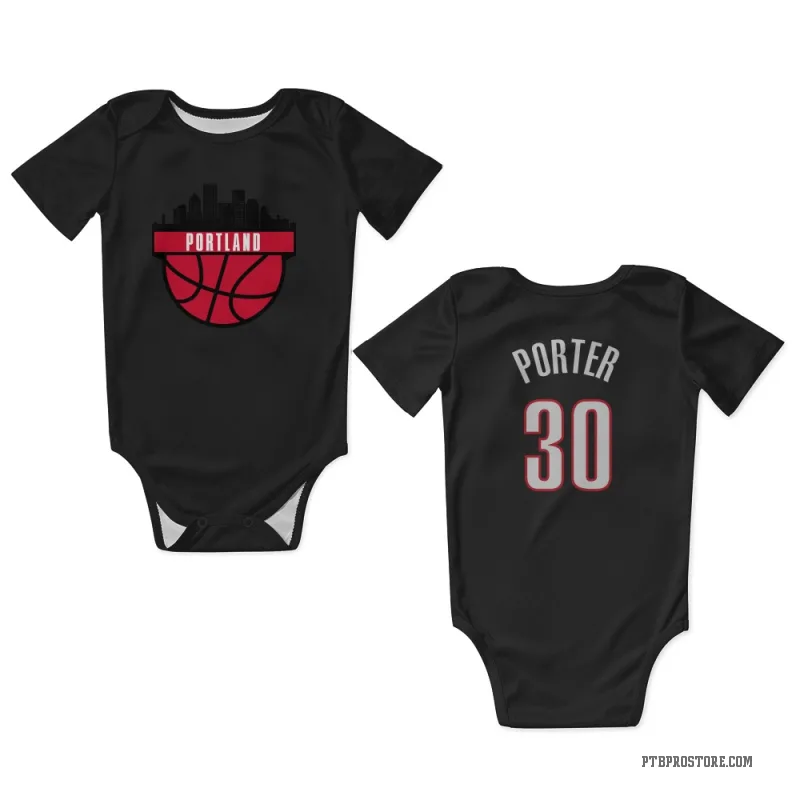 Terry Porter  Black Portland Trail Blazers  Newborn & Infant Bodysuit
