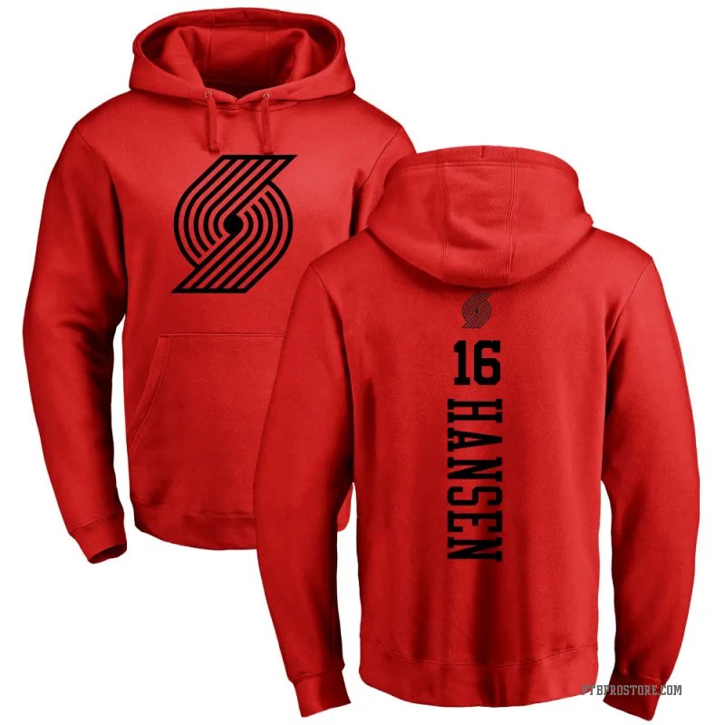 Yang Hansen Youth Red Portland Trail Blazers Branded One Color Backer Pullover Hoodie